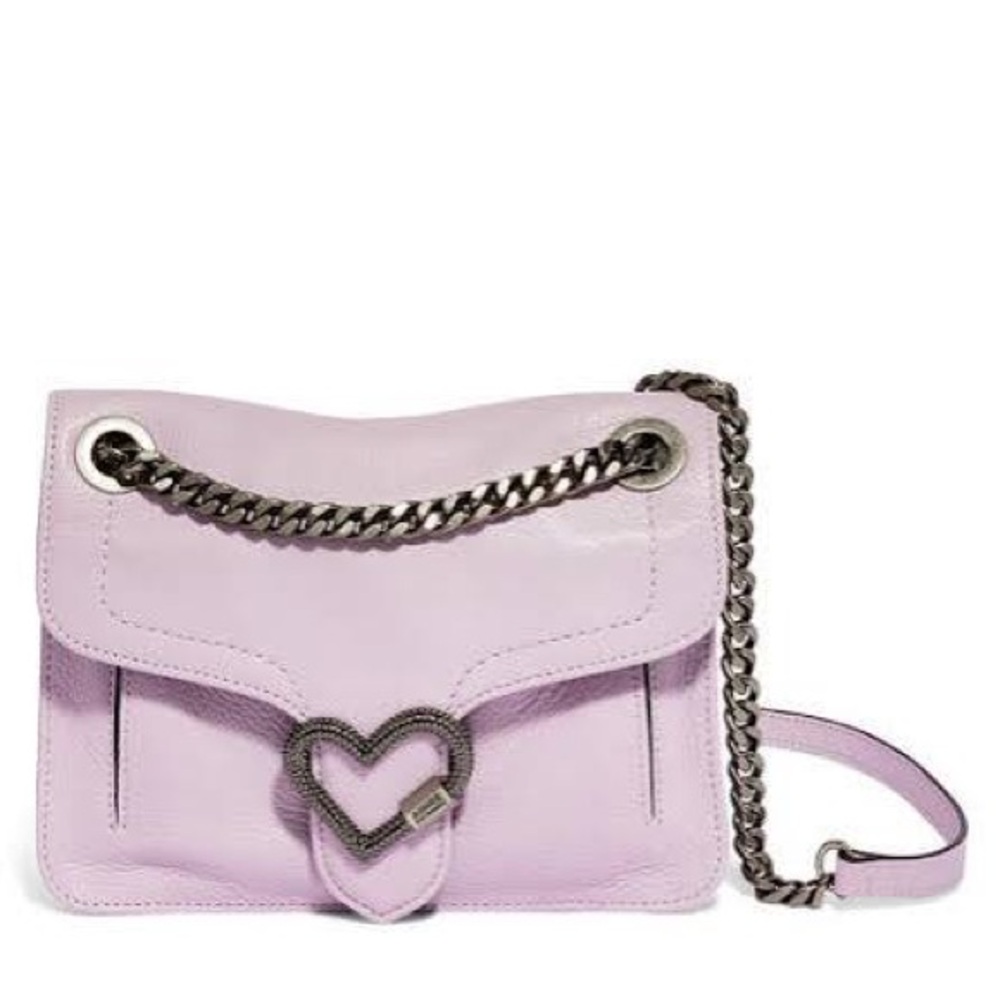 Aimee Kestenberg Leather Lavender Crossbody Bag with Heart Accent